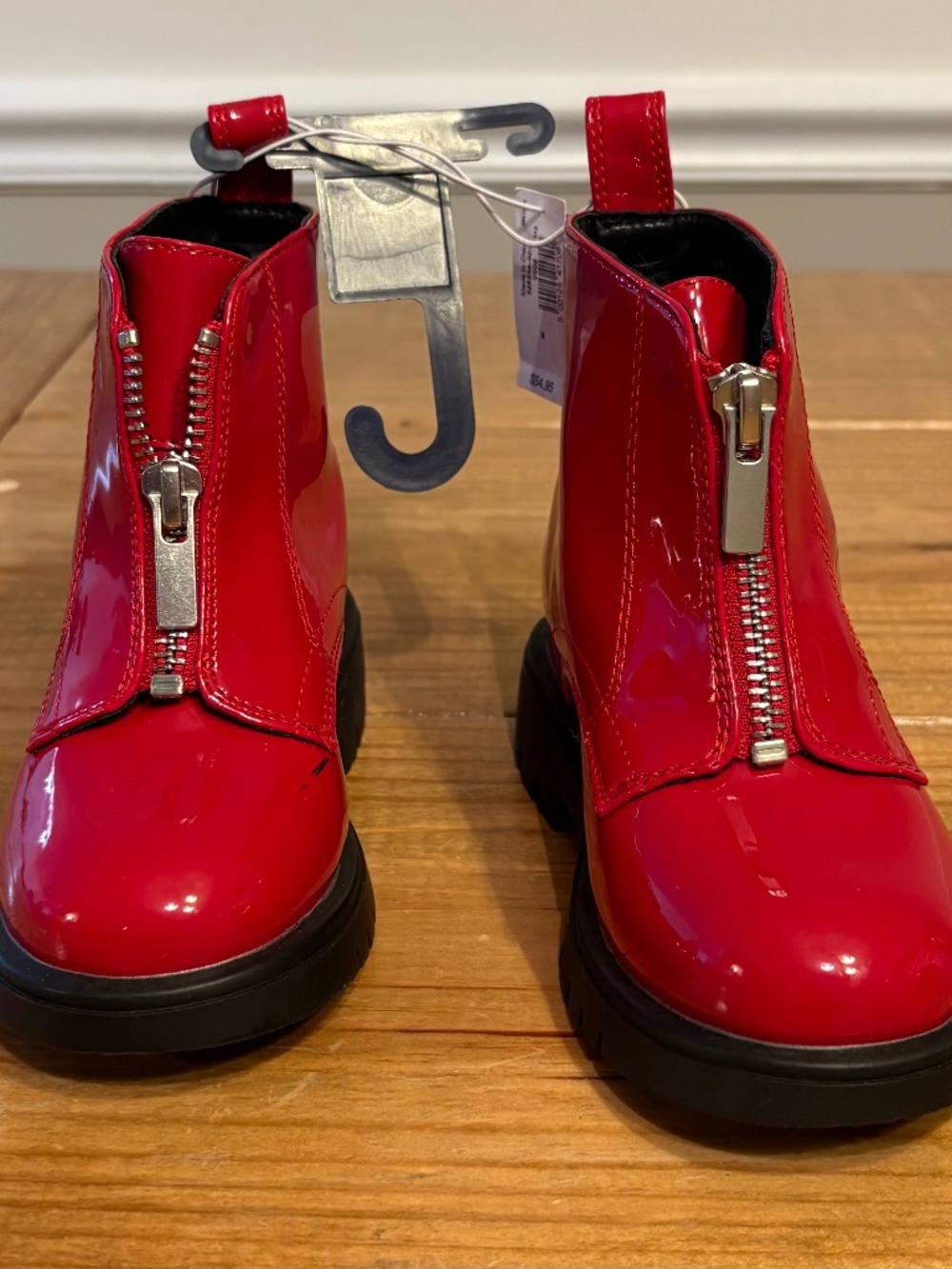 GAP Baby Red Shiny Boots, Sz 8, nwt